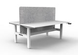 RL Boost Crank 2-User Height Adjustable Workstation with Grey Eco Panel Screen