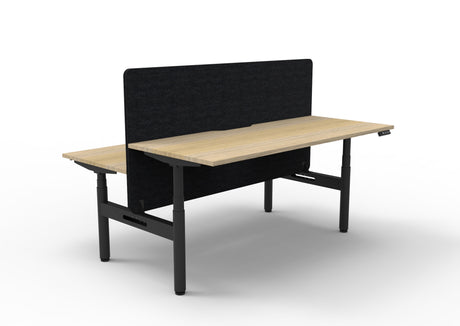 RL Halo+ Height Adjustable Back to Back 2 User Workstation with Black Eco Panel Screen