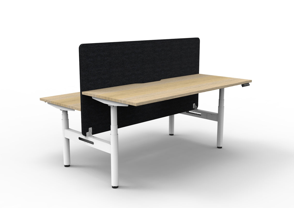 RL Halo+ Height Adjustable Back to Back 2 User Workstation with Black Eco Panel Screen