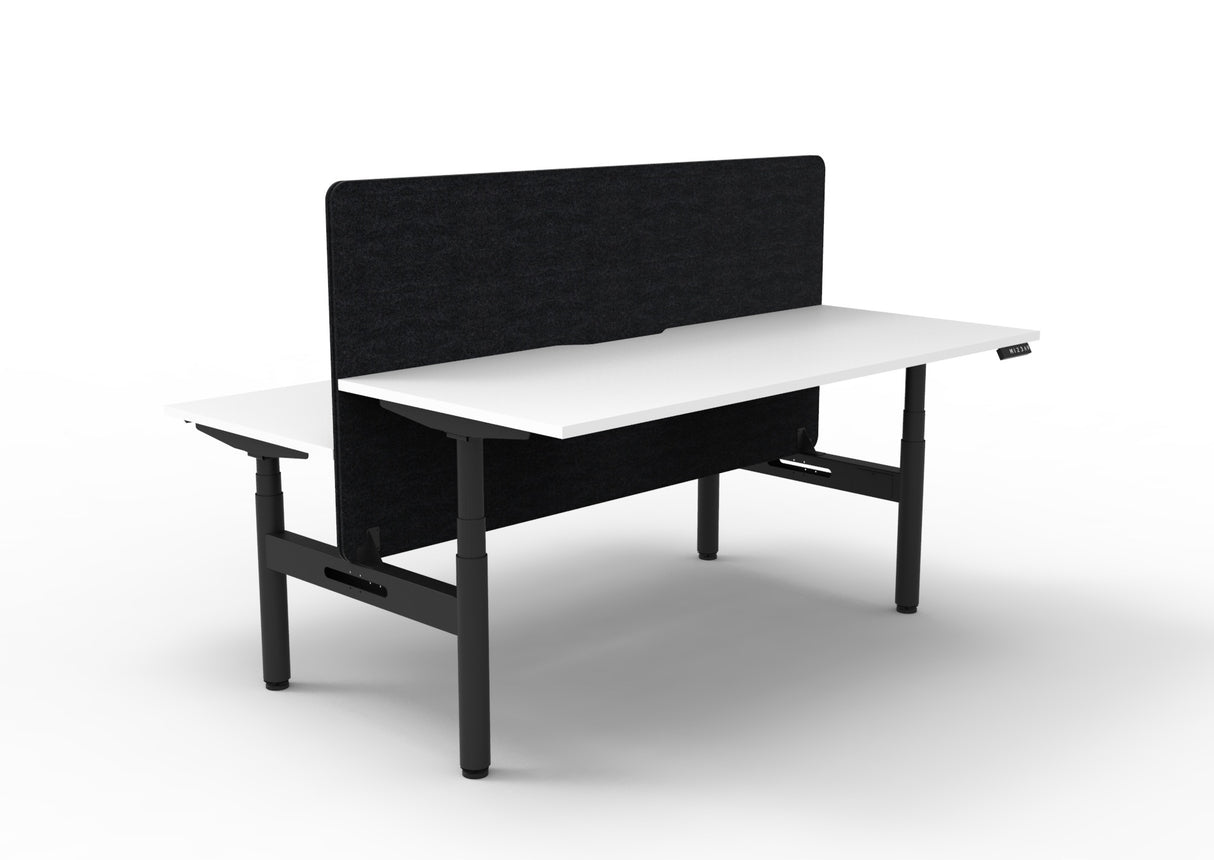RL Halo+ Height Adjustable Back to Back 2 User Workstation with Black Eco Panel Screen