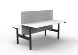RL Halo+ Height Adjustable Back to Back 2 User Workstation with Grey Eco Panel Screen