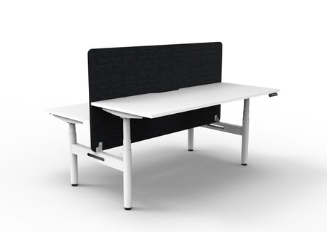 RL Halo+ Height Adjustable Back to Back 2 User Workstation with Black Eco Panel Screen