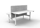 RL Halo+ Height Adjustable Back to Back 2 User Workstation with Grey Eco Panel Screen