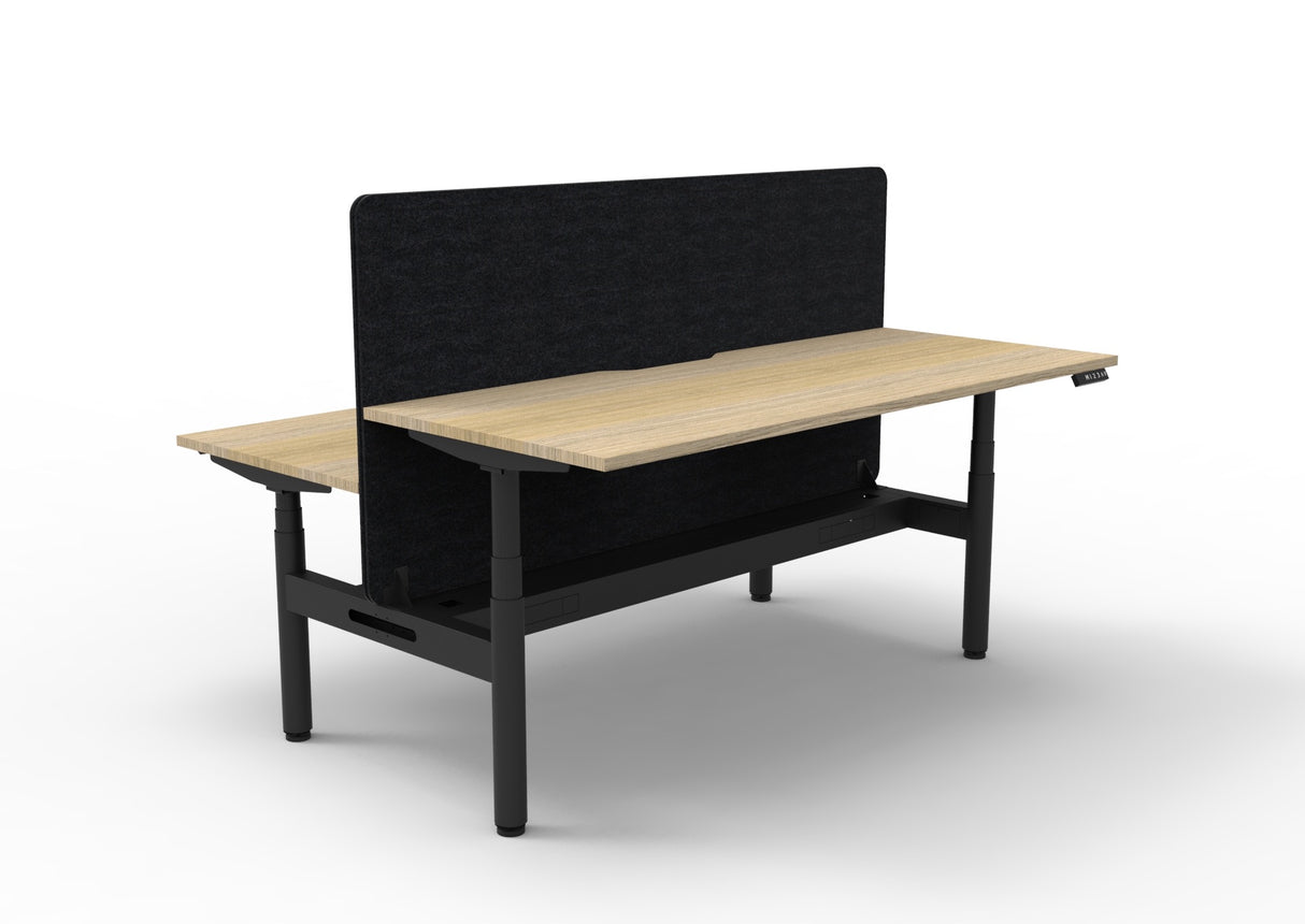 RL Halo+ Height Adjustable Back to Back 2 User Workstation with Black Eco Panel Screen