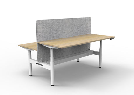 RL Halo+ Height Adjustable Back to Back 2 User Workstation with Grey Eco Panel Screen