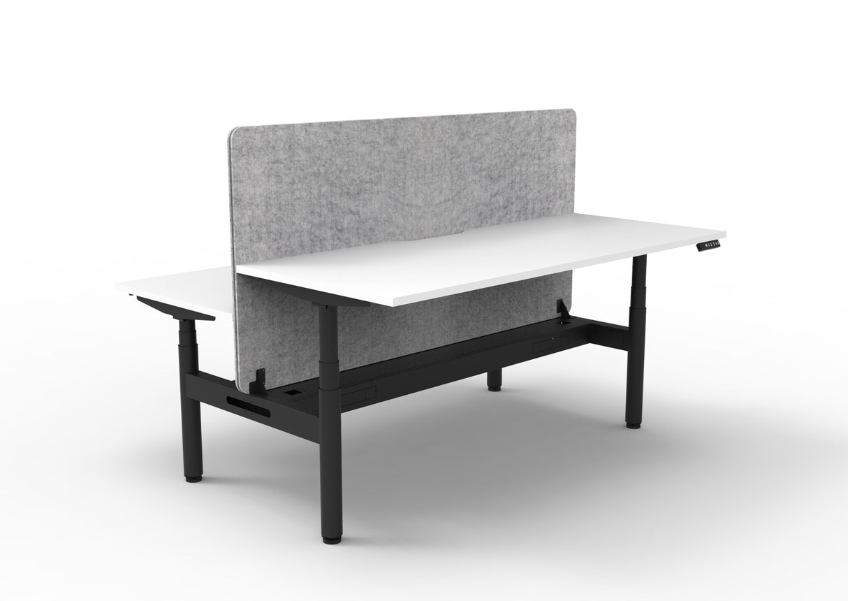 RL Halo+ Height Adjustable Back to Back 2 User Workstation with Grey Eco Panel Screen
