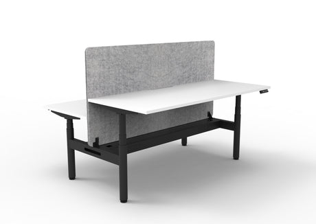 RL Halo+ Height Adjustable Back to Back 2 User Workstation with Grey Eco Panel Screen