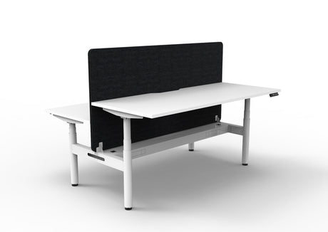 RL Halo+ Height Adjustable Back to Back 2 User Workstation with Black Eco Panel Screen