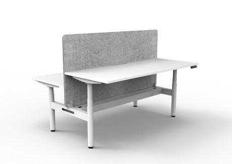 RL Halo+ Height Adjustable Back to Back 2 User Workstation with Grey Eco Panel Screen