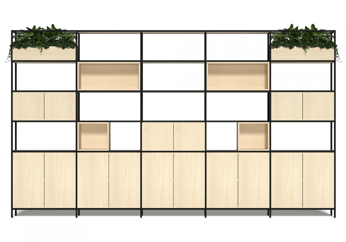 OL Rhodes 16 Door 4 Cubby Welded Storage with 6 Planter Box