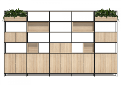 OL Rhodes 16 Door 4 Cubby Welded Storage with 6 Planter Box
