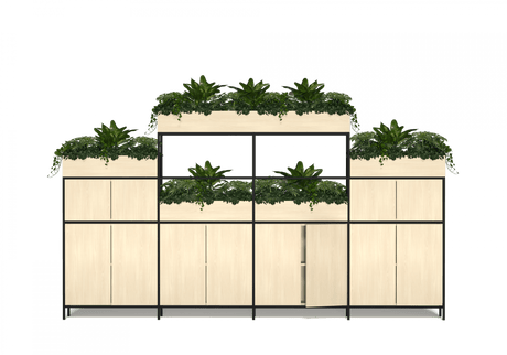 OL Rhodes 12 Door 4 Bay Welded Storage with 18 Planter Box