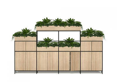 OL Rhodes 12 Door 4 Bay Welded Storage with 18 Planter Box