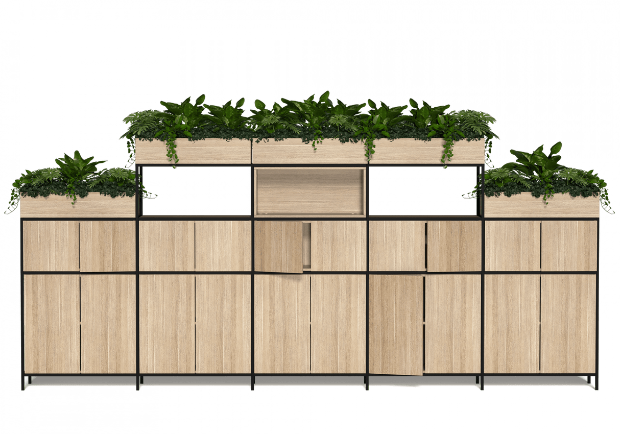 OL Rhodes 20 Door 5 Bay Welded Storage with 15 Planter Box