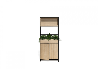 OL Rhodes 2 Door 1 Open Shelf Welded Storage with 3 Planter Box