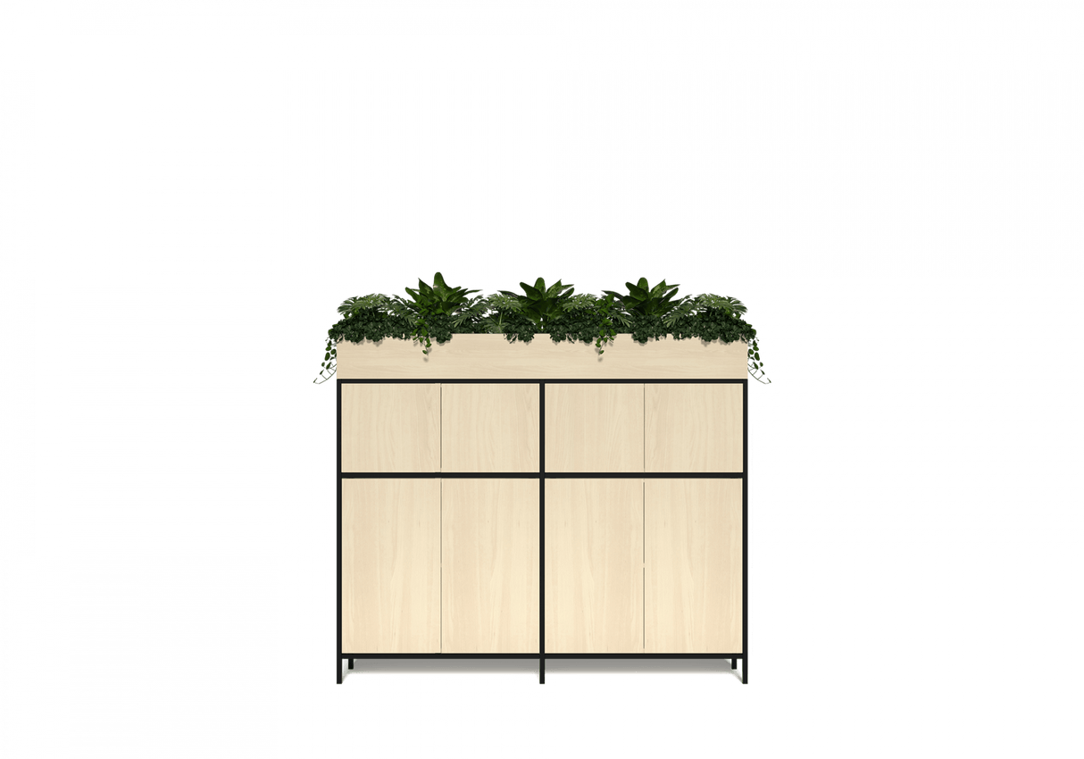 OL Rhodes 4 Door 2 Bay Credenza with Planter Box On Top