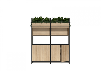 OL Rhodes 4 Door 2 Open Shelf Welded Storage with 6 Planter Box