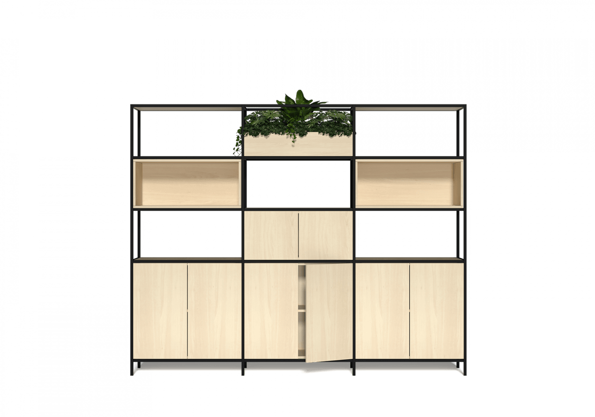 OL Rhodes 8 Door 2 Open Shelf Welded Storage with 3 Planter Box