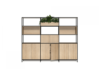 OL Rhodes 8 Door 2 Open Shelf Welded Storage with 3 Planter Box