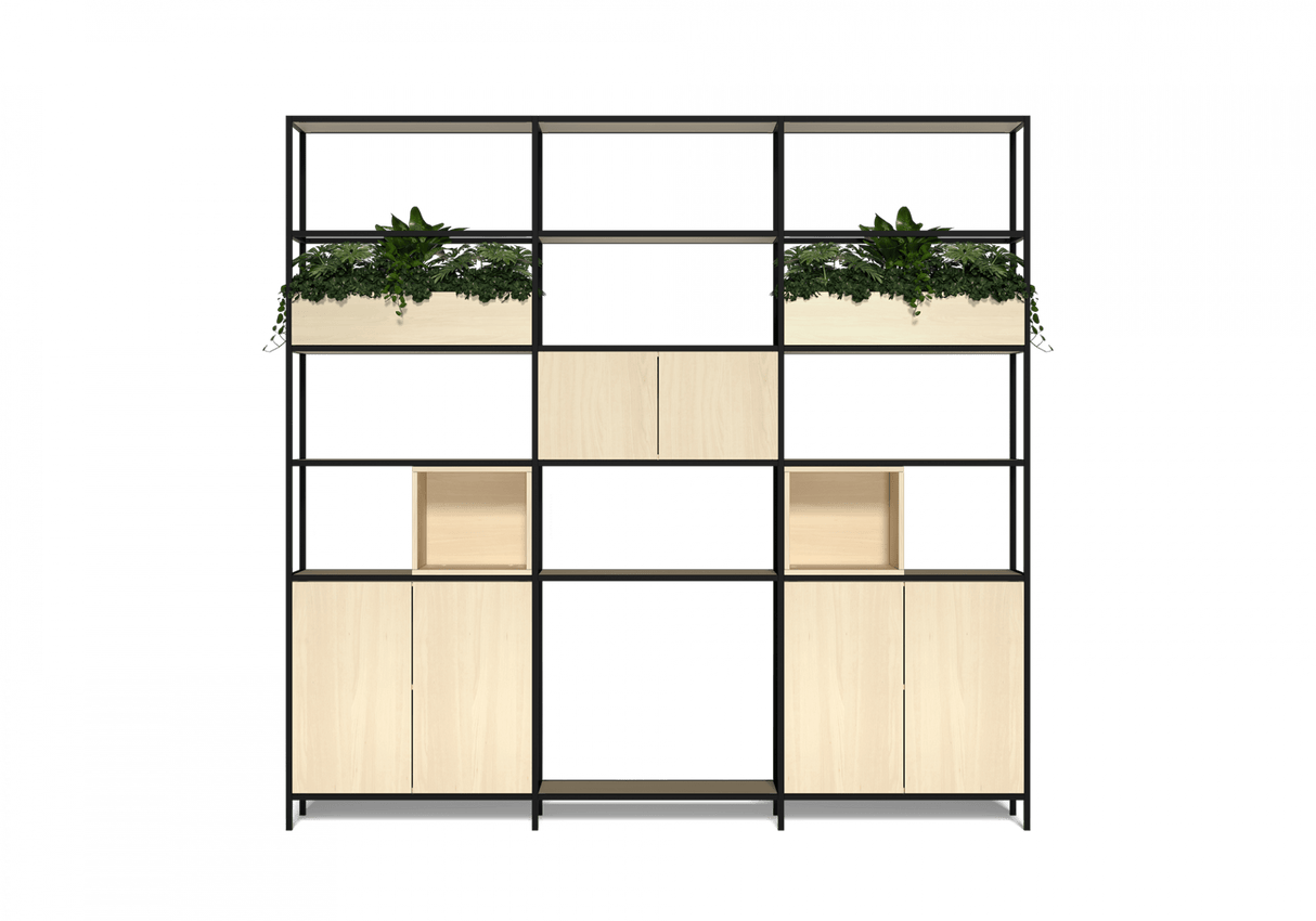 OL Rhodes 6 Door 2 Small Cubby Welded Storage with 6 Planter Box