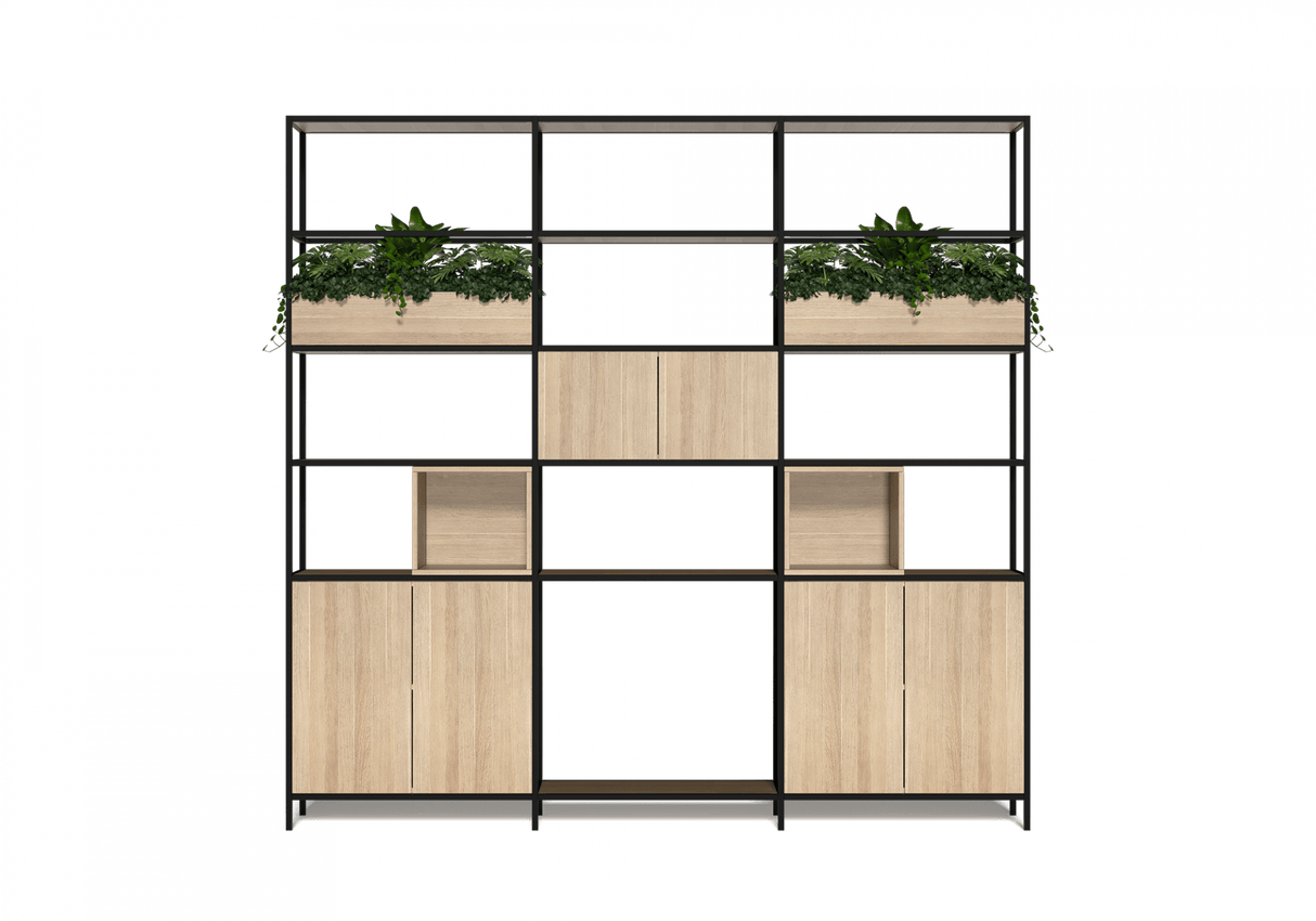 OL Rhodes 6 Door 2 Small Cubby Welded Storage with 6 Planter Box