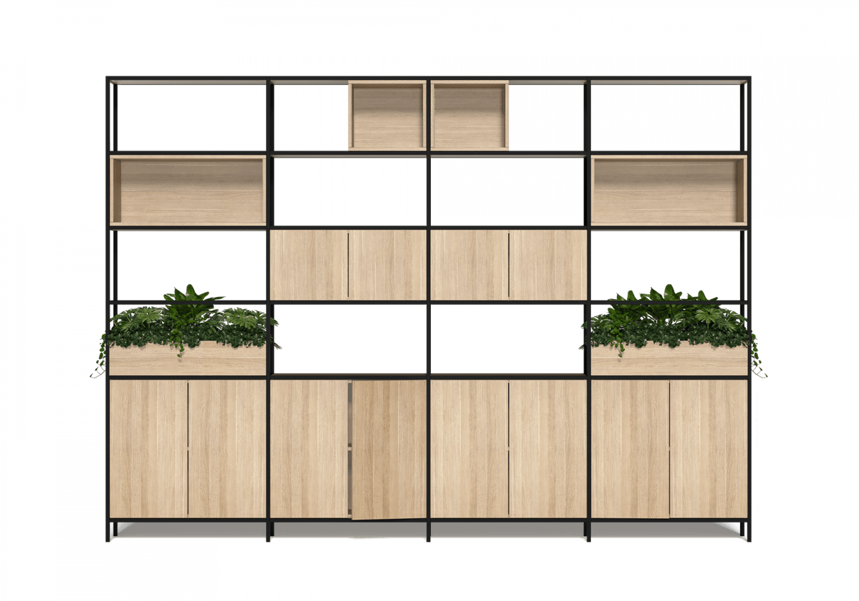 OL Rhodes 12 Door 4 Cubby Welded Storage with 6 Planter Box