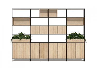 OL Rhodes 12 Door 4 Cubby Welded Storage with 6 Planter Box