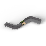 OL Willow Fabric Upholstered 8 Seater S Pattern Reception Area Sofa