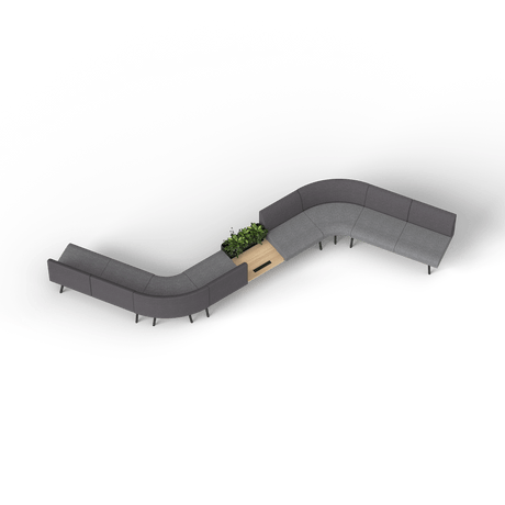 OL Willow Fabric Upholstered 8 Seater S Pattern Reception Area Sofa