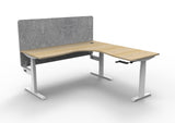 RL Boost Crank Height Adjustable Corner Workstation with Grey Pinnable Eco Panel Screen