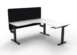 RL Boost Crank Height Adjustable Corner Workstation with Black Eco Panel Screen
