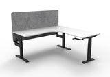 RL Boost Crank Height Adjustable Corner Workstation with Grey Pinnable Eco Panel Screen