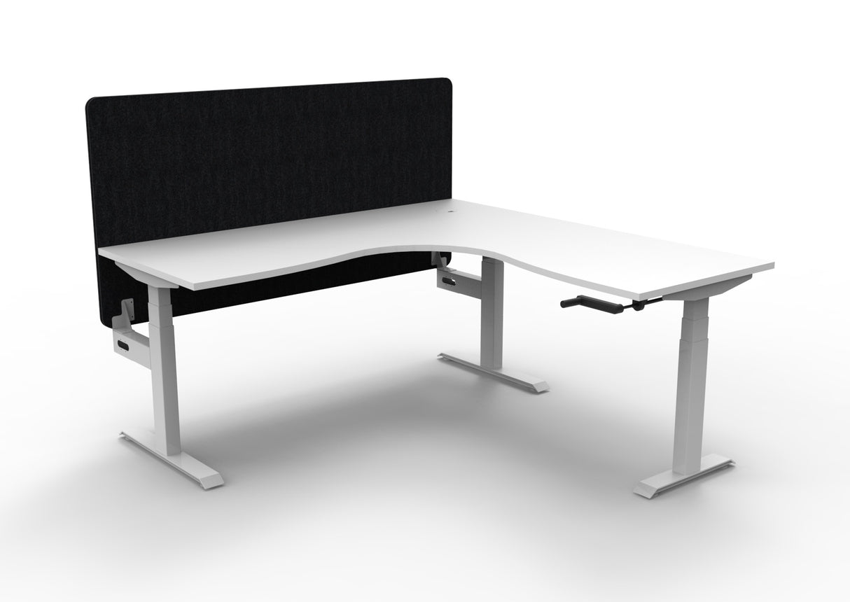 RL Boost Crank Height Adjustable Corner Workstation with Black Eco Panel Screen