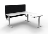 RL Boost Crank Height Adjustable Corner Workstation with Black Eco Panel Screen