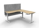 RL Boost Crank Height Adjustable Corner Workstation with Grey Pinnable Eco Panel Screen