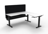 RL Boost Crank Height Adjustable Corner Workstation with Black Eco Panel Screen