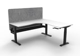 RL Boost Crank Height Adjustable Corner Workstation with Grey Pinnable Eco Panel Screen