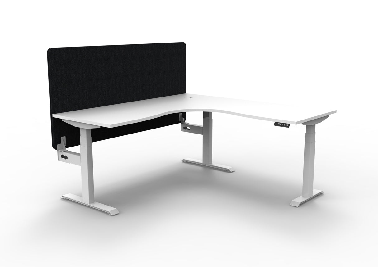 RL Boost+ Height Adjustable Corner Workstation with Black Eco Panel Screen