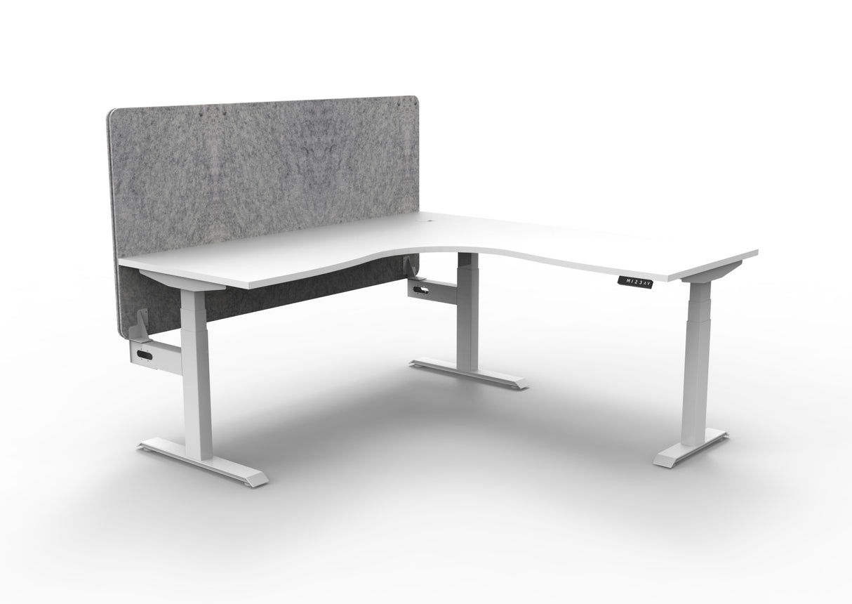 RL Boost+ Height Adjustable Corner Workstation with Grey Eco Panel Screen