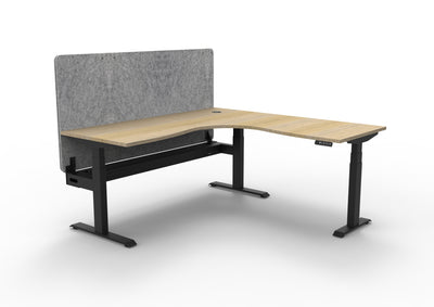RL Boost+ Height Adjustable Corner Workstation with Grey Eco Panel Screen 1P