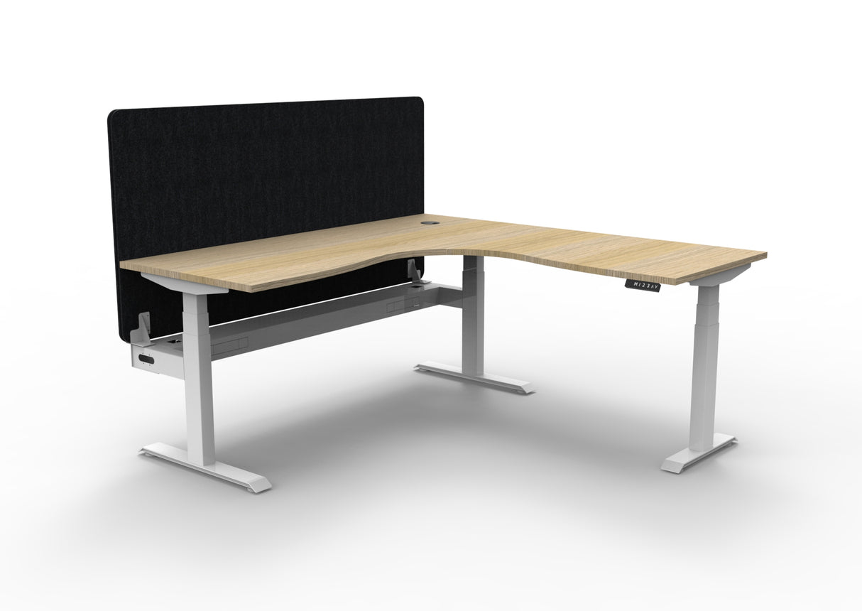 RL Boost+ Height Adjustable Corner Workstation with Black Eco Panel Screen