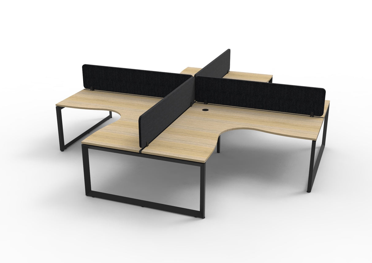 RL Infinity Profile Leg 4 People Corner Workstation with Screen