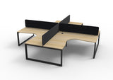 RL Infinity Profile Leg 4 People Corner Workstation with Screen