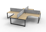 RL Infinity Profile Leg 4 People Corner Workstation with Screen
