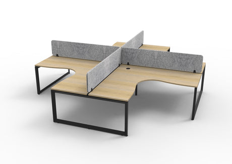RL Infinity Profile Leg 4 People Corner Workstation with Screen