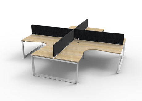 RL Infinity Profile Leg 4 People Corner Workstation with Screen