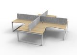 RL Infinity Profile Leg 4 People Corner Workstation with Screen