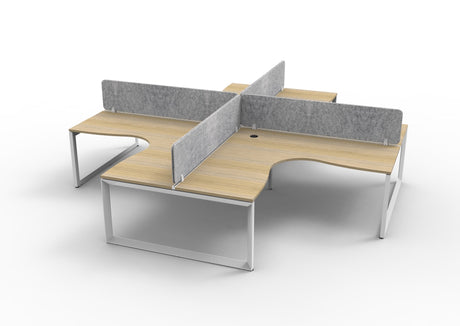 RL Infinity Profile Leg 4 People Corner Workstation with Screen