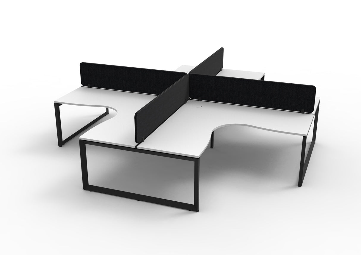 RL Infinity Profile Leg 4 People Corner Workstation with Screen