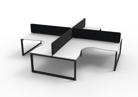 RL Infinity Profile Leg 4 People Corner Workstation with Screen
